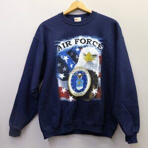 Vintage Grunt Apparel US Army Size L Blue Fleece Sweatshirt